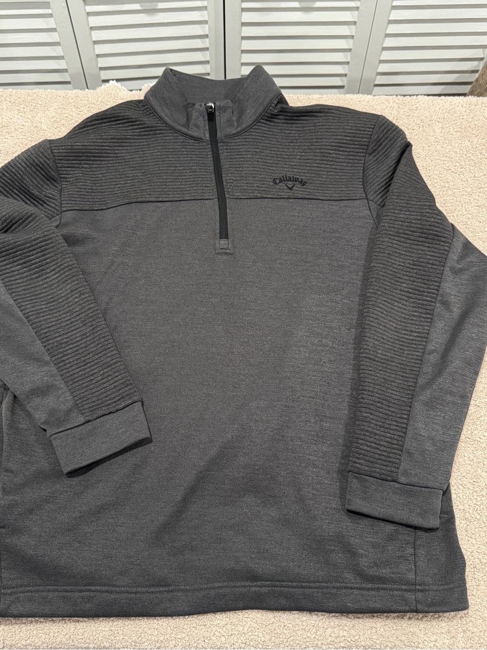 Callaway Men’s Quarter Zip Golf Pullover L Gray Performance Stretch